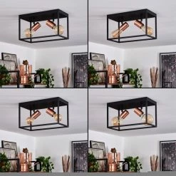 Hofstein Malao Deckenleuchte Schwarz, Roségold, 2-flammig -Bürolampen Verkäufe malao deckenleuchte h3019429 1