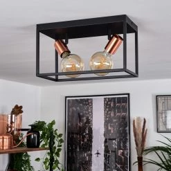 Hofstein Malao Deckenleuchte Schwarz, Roségold, 2-flammig -Bürolampen Verkäufe malao deckenleuchte h3019429 11