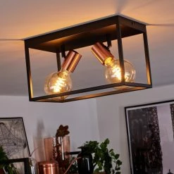 Hofstein Malao Deckenleuchte Schwarz, Roségold, 2-flammig -Bürolampen Verkäufe malao deckenleuchte h3019429 8