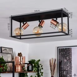 Hofstein Malao Deckenleuchte Schwarz, Roségold, 3-flammig -Bürolampen Verkäufe malao deckenleuchte h3019436 3