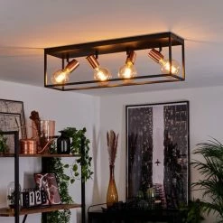 Hofstein Malao Deckenleuchte Schwarz, Roségold, 4-flammig -Bürolampen Verkäufe malao deckenleuchte h3019443 10