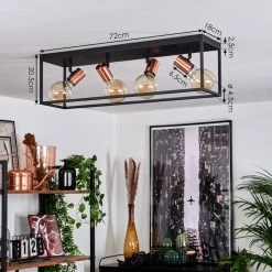 Hofstein Malao Deckenleuchte Schwarz, Roségold, 4-flammig -Bürolampen Verkäufe malao deckenleuchte h3019443 3