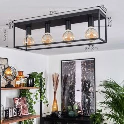 Hofstein Malao Deckenleuchte Schwarz, 4-flammig -Bürolampen Verkäufe malao deckenleuchte h3019504 3