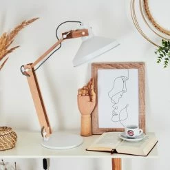 Hofstein Manothe Tischleuchte Weiß, Naturfarben, 1-flammig -Bürolampen Verkäufe manothe tischleuchte h3535288 1