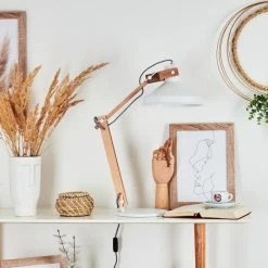 Hofstein Manothe Tischleuchte Weiß, Naturfarben, 1-flammig -Bürolampen Verkäufe manothe tischleuchte h3535288 11