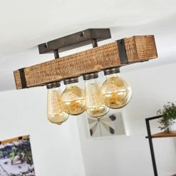 Hofstein Montgomery Deckenleuchte Schwarz, Holz dunkel, 4-flammig -Bürolampen Verkäufe montgomery deckenleuchte h3367926 11