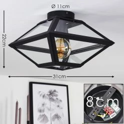 Hofstein Moraira Deckenleuchte Schwarz, 1-flammig -Bürolampen Verkäufe moraira deckenleuchte h3368848 1