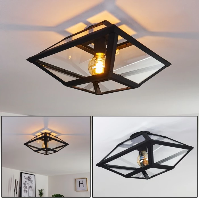 Hofstein Moraira Deckenleuchte Schwarz, 1-flammig 1 Hofstein Moraira Deckenleuchte Schwarz, 1-flammig