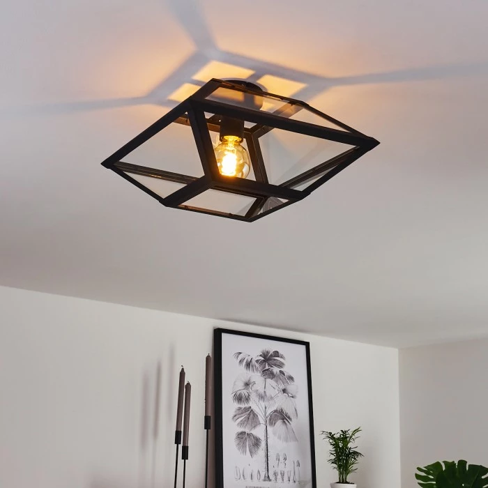 Hofstein Moraira Deckenleuchte Schwarz, 1-flammig 12 Hofstein Moraira Deckenleuchte Schwarz, 1-flammig – Bild 12