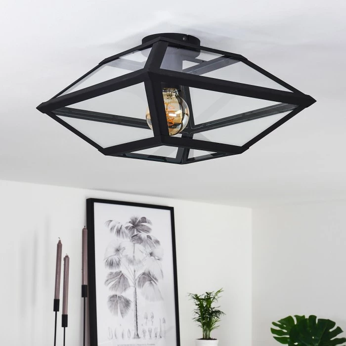 Hofstein Moraira Deckenleuchte Schwarz, 1-flammig 16 Hofstein Moraira Deckenleuchte Schwarz, 1-flammig – Bild 16