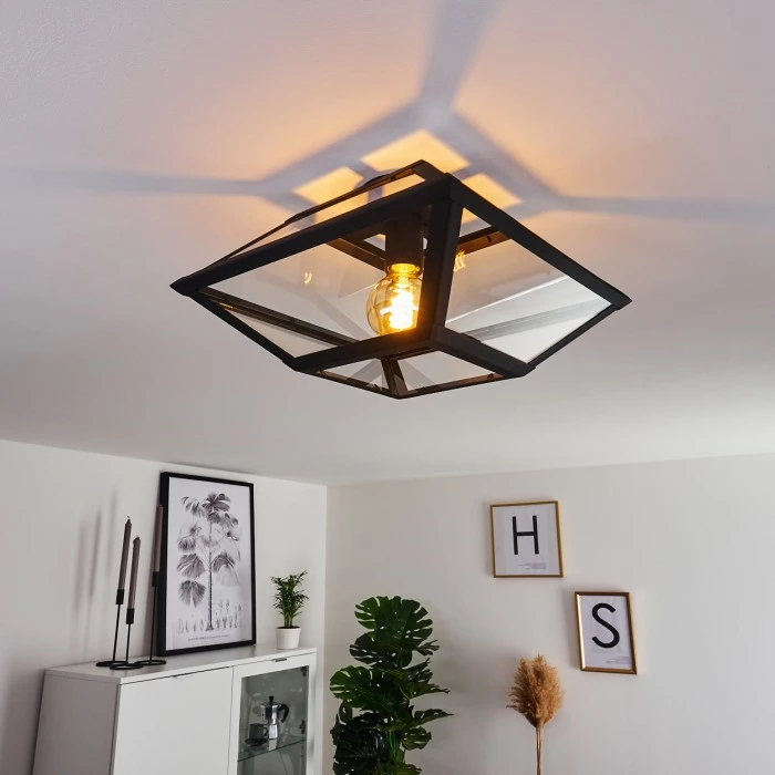 Hofstein Moraira Deckenleuchte Schwarz, 1-flammig 3 Hofstein Moraira Deckenleuchte Schwarz, 1-flammig – Bild 3