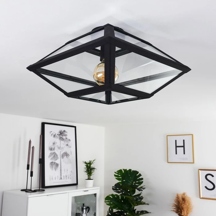 Hofstein Moraira Deckenleuchte Schwarz, 1-flammig 5 Hofstein Moraira Deckenleuchte Schwarz, 1-flammig – Bild 5