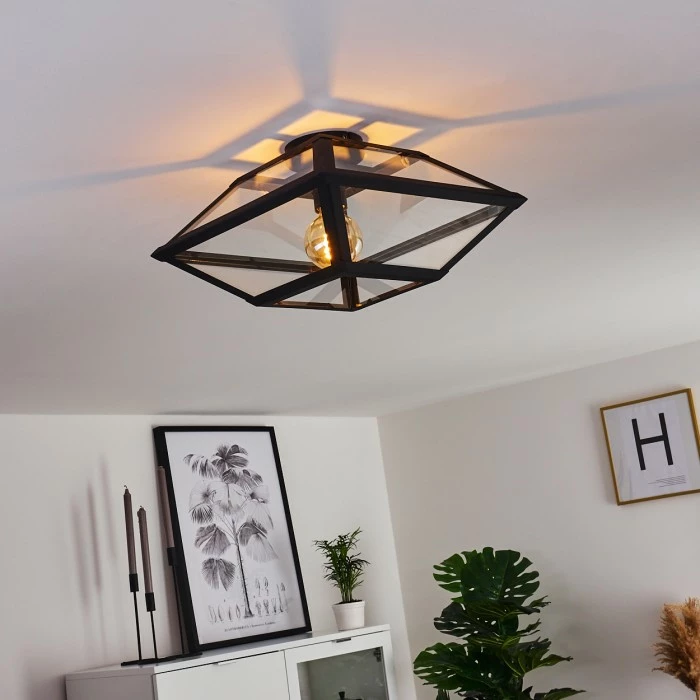 Hofstein Moraira Deckenleuchte Schwarz, 1-flammig 8 Hofstein Moraira Deckenleuchte Schwarz, 1-flammig – Bild 8