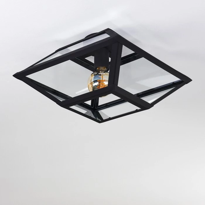 Hofstein Moraira Deckenleuchte Schwarz, 1-flammig 9 Hofstein Moraira Deckenleuchte Schwarz, 1-flammig – Bild 9