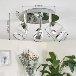 Hofstein Morges Deckenleuchte LED Chrom, 3-flammig -Bürolampen Verkäufe morges deckenleuchte h3446942 3