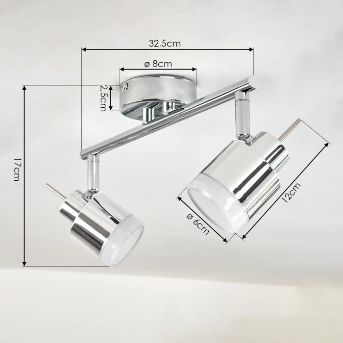 Hofstein Morges Deckenleuchte LED Chrom, 2-flammig 4 Hofstein Morges Deckenleuchte LED Chrom, 2-flammig – Bild 4