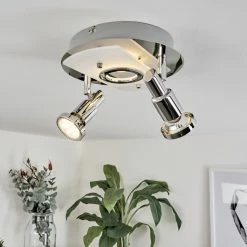 Hofstein Morges Deckenleuchte LED Nickel-Matt, Chrom, 2-flammig