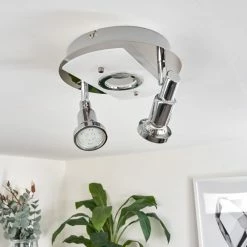 Hofstein Morges Deckenleuchte LED Nickel-Matt, Chrom, 2-flammig -Bürolampen Verkäufe morges deckenleuchte h3458556 11