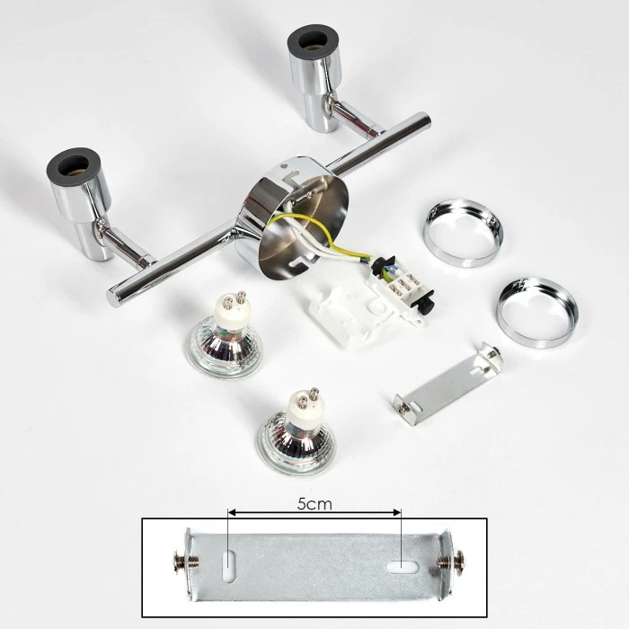 Hofstein Morges Deckenleuchte LED Chrom, 2-flammig 5 Hofstein Morges Deckenleuchte LED Chrom, 2-flammig – Bild 5