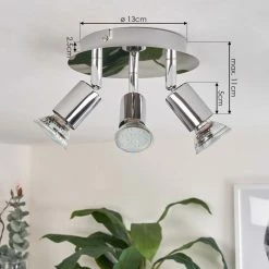 Hofstein Morges Deckenleuchte LED Chrom, 3-flammig -Bürolampen Verkäufe morges deckenleuchte h3548189 3