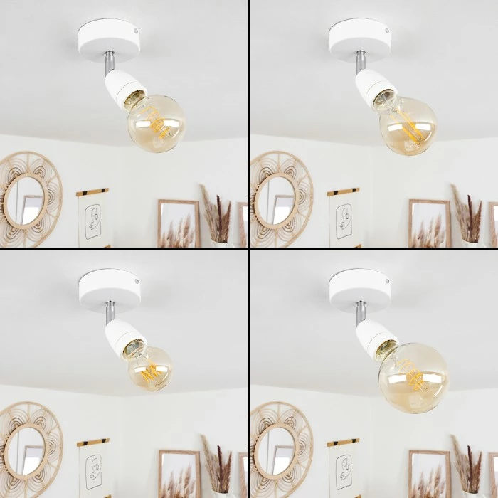 Hofstein Musland Deckenleuchte Chrom, Weiß, 1-flammig 2 Hofstein Musland Deckenleuchte Chrom, Weiß, 1-flammig – Bild 2