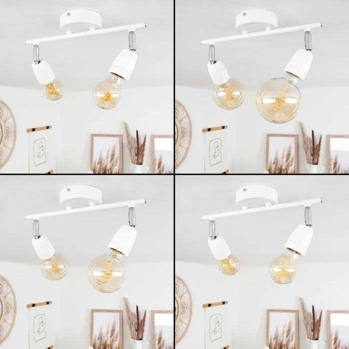 Hofstein Musland Deckenleuchte Chrom, Weiß, 2-flammig 2 Hofstein Musland Deckenleuchte Chrom, Weiß, 2-flammig – Bild 2