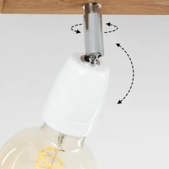 Hofstein Musland Deckenleuchte Chrom, Braun, 1-flammig -Bürolampen Verkäufe musland deckenleuchte h3430989 5