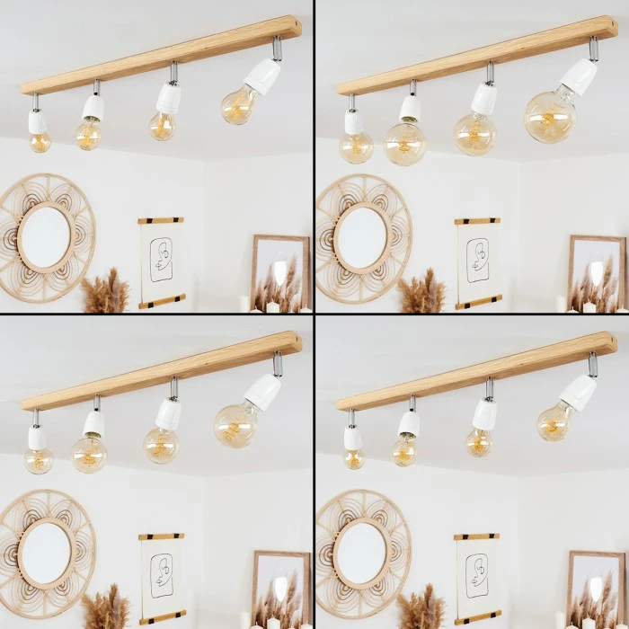 Hofstein Musland Deckenleuchte Chrom, Braun, 4-flammig 2 Hofstein Musland Deckenleuchte Chrom, Braun, 4-flammig – Bild 2