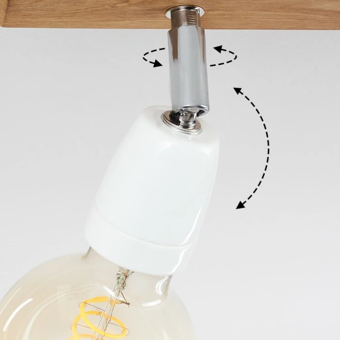 Hofstein Musland Deckenleuchte Chrom, Braun, 4-flammig 6 Hofstein Musland Deckenleuchte Chrom, Braun, 4-flammig – Bild 6