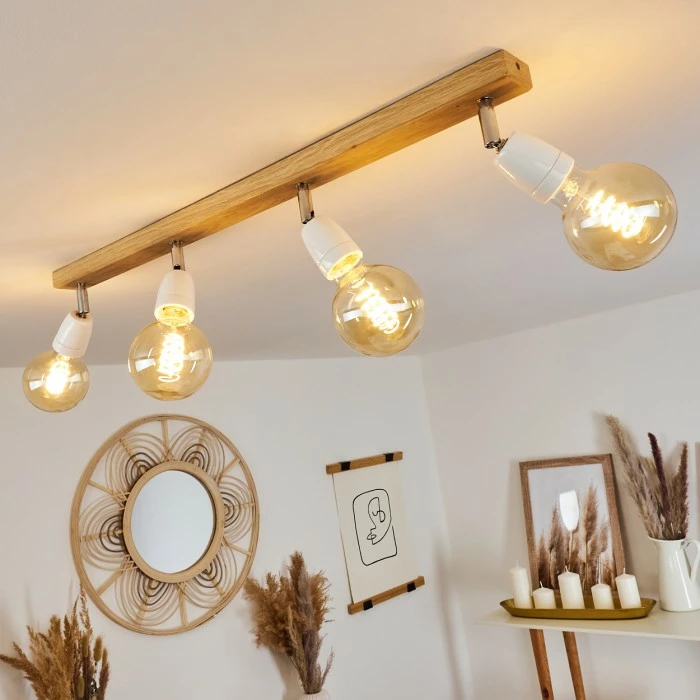 Hofstein Musland Deckenleuchte Chrom, Braun, 4-flammig 7 Hofstein Musland Deckenleuchte Chrom, Braun, 4-flammig – Bild 7