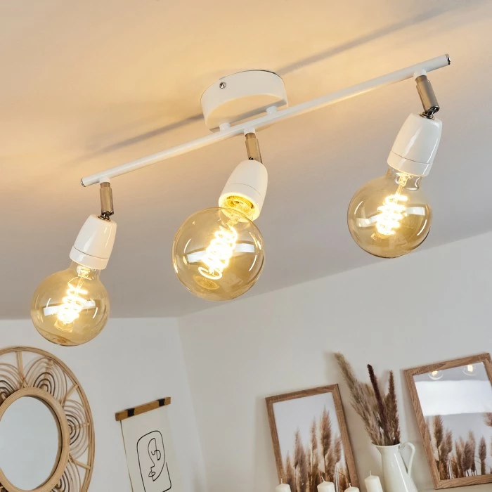 Hofstein Musland Deckenleuchte Chrom, Weiß, 3-flammig 7 Hofstein Musland Deckenleuchte Chrom, Weiß, 3-flammig – Bild 7