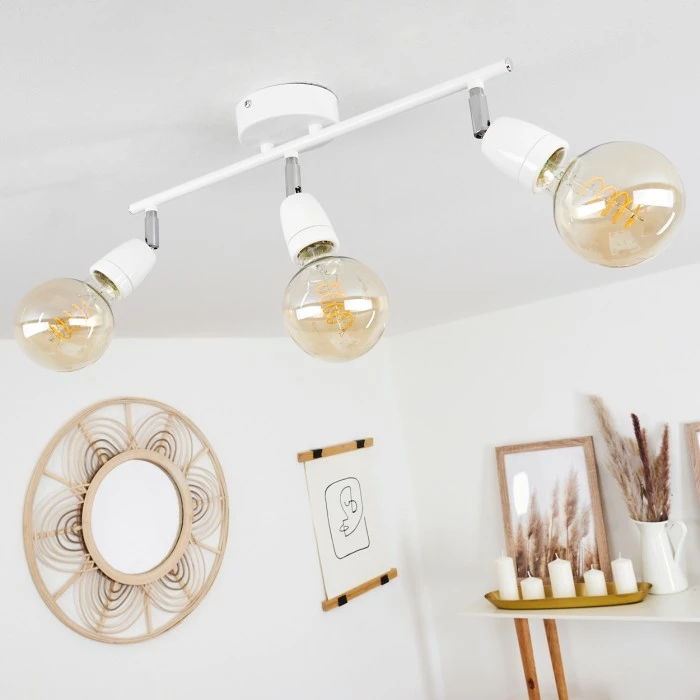 Hofstein Musland Deckenleuchte Chrom, Weiß, 3-flammig 10 Hofstein Musland Deckenleuchte Chrom, Weiß, 3-flammig – Bild 10