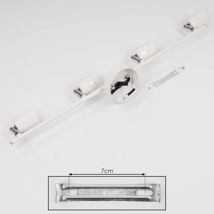 Hofstein Musland Deckenleuchte Chrom, Weiß, 4-flammig 5 Hofstein Musland Deckenleuchte Chrom, Weiß, 4-flammig – Bild 5