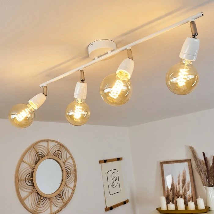 Hofstein Musland Deckenleuchte Chrom, Weiß, 4-flammig 7 Hofstein Musland Deckenleuchte Chrom, Weiß, 4-flammig – Bild 7