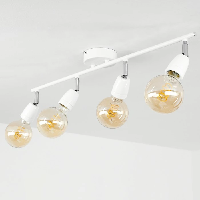 Hofstein Musland Deckenleuchte Chrom, Weiß, 4-flammig 8 Hofstein Musland Deckenleuchte Chrom, Weiß, 4-flammig – Bild 8