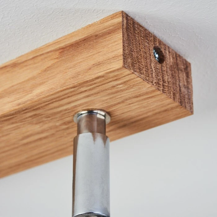 Hofstein Musland Deckenleuchte Chrom, Weiß, Holz dunkel, 3-flammig 3 Hofstein Musland Deckenleuchte Chrom, Weiß, Holz dunkel, 3-flammig – Bild 3