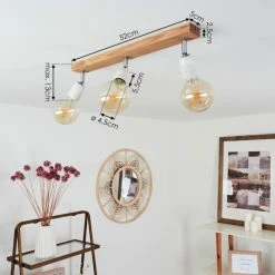 Hofstein Musland Deckenleuchte Chrom, Weiß, Holz dunkel, 3-flammig 13 Hofstein Musland Deckenleuchte Chrom, Weiß, Holz dunkel, 3-flammig -Bürolampen Verkäufe musland deckenleuchte h3441305 3