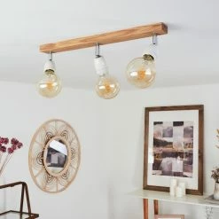 Hofstein Musland Deckenleuchte Chrom, Weiß, Holz dunkel, 3-flammig 19 Hofstein Musland Deckenleuchte Chrom, Weiß, Holz dunkel, 3-flammig -Bürolampen Verkäufe musland deckenleuchte h3441305 9