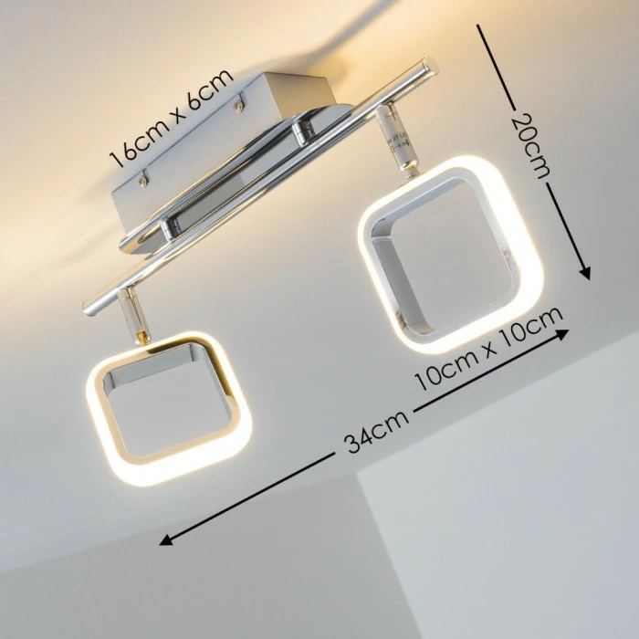 Hofstein Myto Deckenspot LED Chrom, 2-flammig 2 Hofstein Myto Deckenspot LED Chrom, 2-flammig – Bild 2