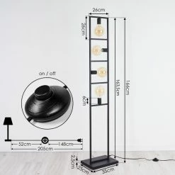 Hofstein Nanbong Stehleuchte Schwarz, 4-flammig -Bürolampen Verkäufe nanbong stehleuchte h3409657 3