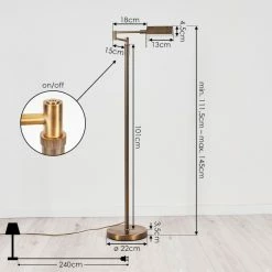 Hofstein Norrlida Stehleuchte LED Messing, 1-flammig -Bürolampen Verkäufe norrlida stehleuchte h3426067 3