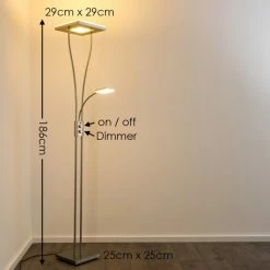 Hofstein Notigi Deckenfluter LED Nickel-Matt, 2-flammig, Fernbedienung, Farbwechsler -Bürolampen Verkäufe notigi deckenfluter h000632 1