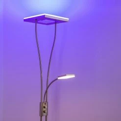 Hofstein Notigi Deckenfluter LED Nickel-Matt, 2-flammig, Fernbedienung, Farbwechsler -Bürolampen Verkäufe notigi deckenfluter h000632 16