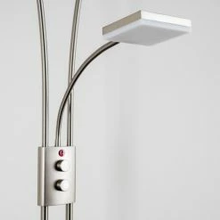 Hofstein Notigi Deckenfluter LED Nickel-Matt, 2-flammig, Fernbedienung, Farbwechsler -Bürolampen Verkäufe notigi deckenfluter h000632 29
