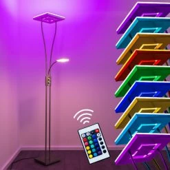 Hofstein Notigi Deckenfluter LED Nickel-Matt, 2-flammig, Fernbedienung, Farbwechsler -Bürolampen Verkäufe notigi deckenfluter h000632 5