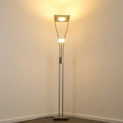 Hofstein Notigi Deckenfluter LED Nickel-Matt, 2-flammig, Fernbedienung, Farbwechsler -Bürolampen Verkäufe notigi deckenfluter h000632 7