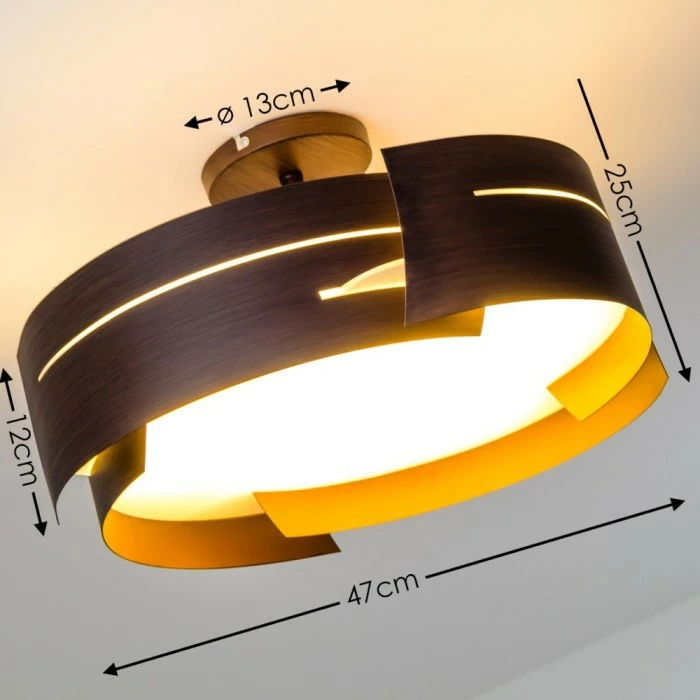 Hofstein Novara Deckenleuchte Braun, 3-flammig 2 Hofstein Novara Deckenleuchte Braun, 3-flammig – Bild 2