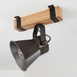 Hofstein Oksbol Deckenspot Grau, Hellbraun, Stahl gebürstet, 1-flammig -Bürolampen Verkäufe oksbol deckenspot h3350140 14