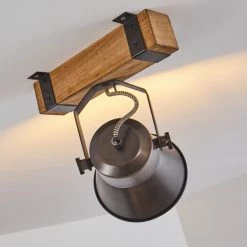 Hofstein Oksbol Deckenspot Grau, Hellbraun, Stahl gebürstet, 1-flammig -Bürolampen Verkäufe oksbol deckenspot h3350140 16