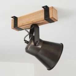 Hofstein Oksbol Deckenspot Grau, Hellbraun, Stahl gebürstet, 1-flammig -Bürolampen Verkäufe oksbol deckenspot h3350140 17